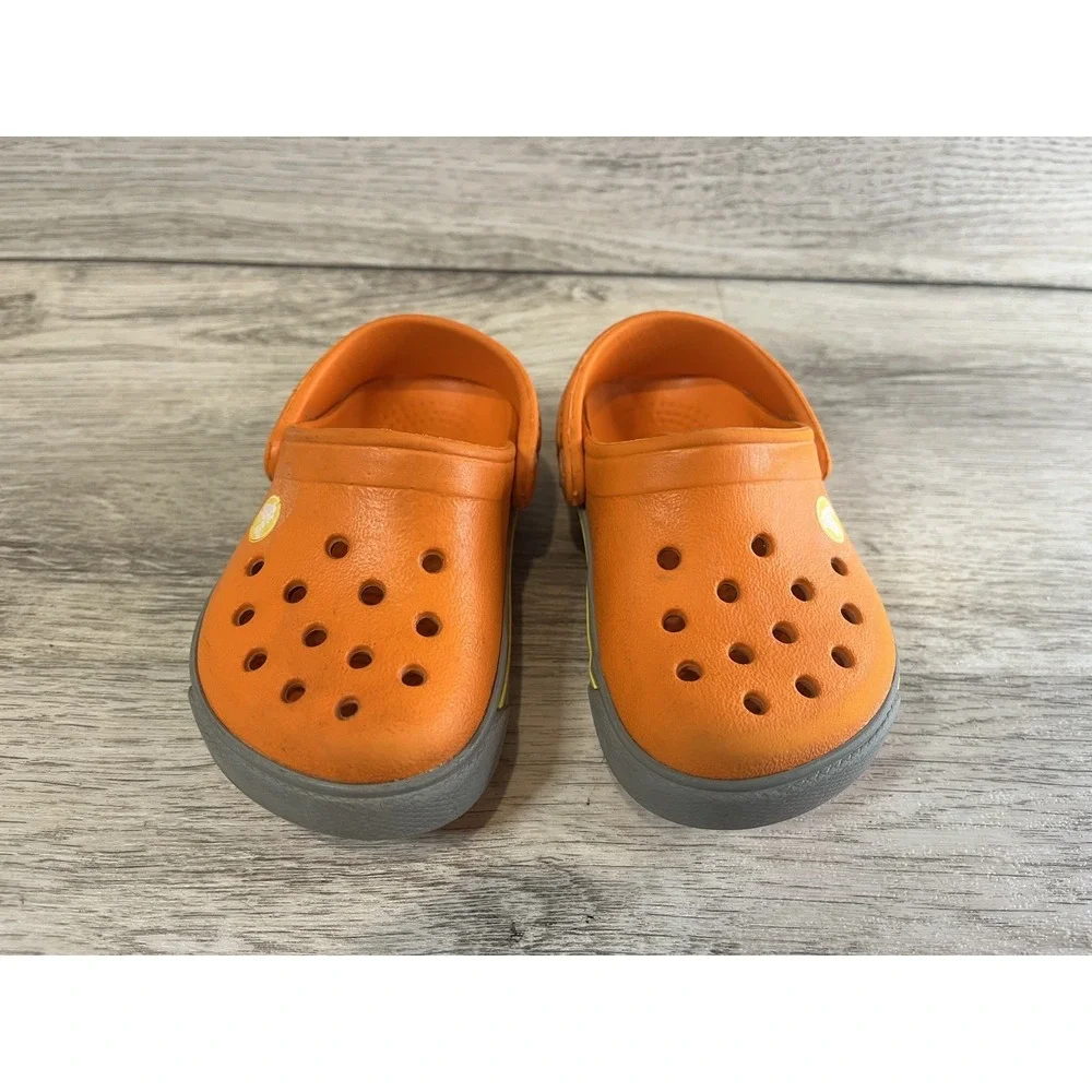 Crocs Crocband II‎ Clogs Kids Orange Rubber Slip-On Lightweight Comfort C4 C5